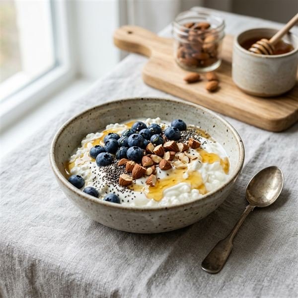 Shredding Greek Yogurt & Cottage Cheese with Crispy Rice Cakes & Hass