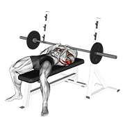 Barbell Close-Grip Bench Press exercise animation