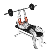 Barbell Jm Bench Press exercise animation