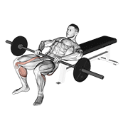 Barbell Lying Lifting (on Hip) exercise animation