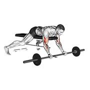 Barbell Lying Preacher Curl exercise animation