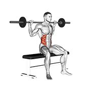 Barbell Seated Twist exercise animation