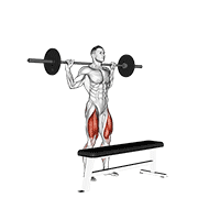Barbell Step-Up form demonstration - targeted for Glutes Upper Legs workouts