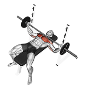 Barbell Wide Bench Press exercise animation