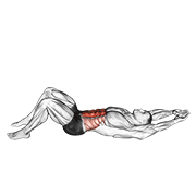 Crunch (hands Overhead) form demonstration - targeted for Abs Waist workouts