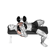 Dumbbell Lying Elbow Press exercise animation