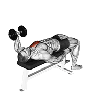 Dumbbell Lying One Arm Press V. 2 exercise animation