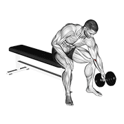 Dumbbell Seated One Arm Rotate form demonstration - targeted for Forearms Lower Arms workouts