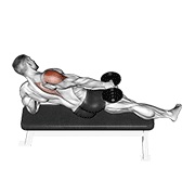 Dumbbell Side Lying One Hand Raise exercise animation