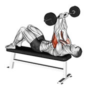 EZ Barbell Jm Bench Press exercise animation