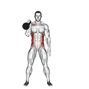 Kettlebell Bent Press form demonstration - targeted for Abs Waist workouts