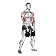 Kettlebell Double Alternating Hang Clean exercise animation