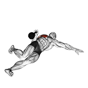 Kettlebell Extended Range One Arm Press On Floor form demonstration - targeted for Pectorals Chest workouts