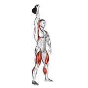 Kettlebell One Arm Jerk exercise animation