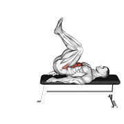 Leg Pull In Flat Bench exercise animation