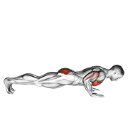 Outside Leg Kick Push-Up form demonstration - targeted for Glutes Upper Legs workouts