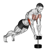 Push-Up Close-Grip Off Dumbbell form demonstration - targeted for Triceps Upper Arms workouts