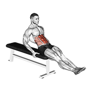 Seated Leg Raise form demonstration - targeted for Abs Waist workouts