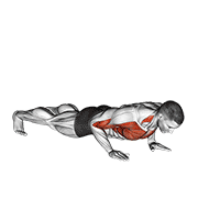 Shoulder Tap Push-Up form demonstration - targeted for Pectorals Chest workouts