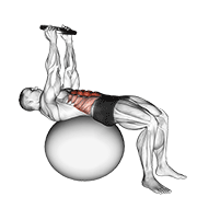 Weighted Overhead Crunch (on Stability Ball) form demonstration - targeted for Abs Waist workouts