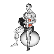 Weighted Seated Twist (on Stability Ball) exercise animation