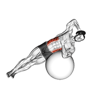 Weighted Side Bend (on Stability Ball) exercise animation