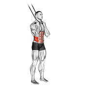 Band Standing Twisting Crunch exercise animation