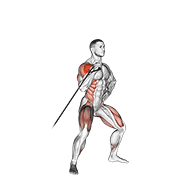 Band Twisting Overhead Press exercise animation