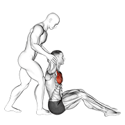 Behind Head Chest Stretch form demonstration - targeted for Pectorals Chest workouts