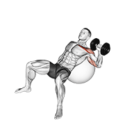 Dumbbell Incline One Arm Press On Exercise Ball form demonstration - targeted for Pectorals Chest workouts