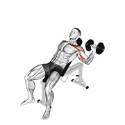 Dumbbell One Arm Incline Chest Press exercise animation