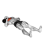 Kettlebell One Arm Floor Press form demonstration - targeted for Pectorals Chest workouts