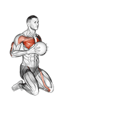 Medicine Ball Chest Push Multiple Response form demonstration - targeted for Pectorals Chest workouts