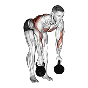 Kettlebell Two Arm Row exercise animation