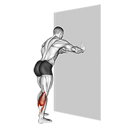 Calf Stretch With Hands Against Wall exercise animation