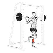Smith One Leg Floor Calf Raise form demonstration - targeted for Calves Lower Legs workouts