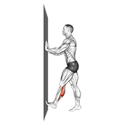 Calf Push Stretch With Hands Against Wall exercise animation