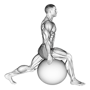 Exercise Ball Hip Flexor Stretch exercise animation