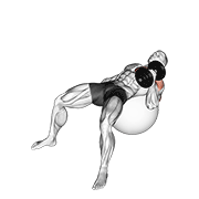 Dumbbell One Arm Hammer Press On Exercise Ball exercise animation