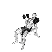 Dumbbell Palms In Incline Bench Press exercise animation
