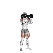Dumbbell Push Press form demonstration - targeted for Delts Shoulders workouts