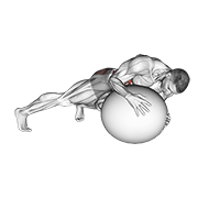 Prone Twist On Stability Ball form demonstration - targeted for Abs Waist workouts