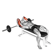 Barbell Lying Back Of The Head Tricep Extension exercise animation