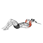 Cable Rope Lying On Floor Tricep Extension form demonstration - targeted for Triceps Upper Arms workouts