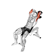 Dumbbell Incline Two Arm Extension exercise animation