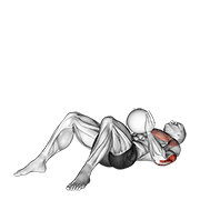 Medicine Ball Supine Chest Throw form demonstration - targeted for Triceps Upper Arms workouts