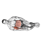 Bodyweight Side Lying Biceps Curl exercise animation