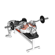 Ez-Bar Close-Grip Bench Press form demonstration - targeted for Triceps Upper Arms workouts