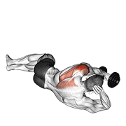 Dumbbell Lying On Floor Rear Delt Raise form demonstration - targeted for Delts Shoulders workouts
