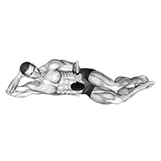 Dumbbell Lying Pronation On Floor form demonstration - targeted for Forearms Lower Arms workouts